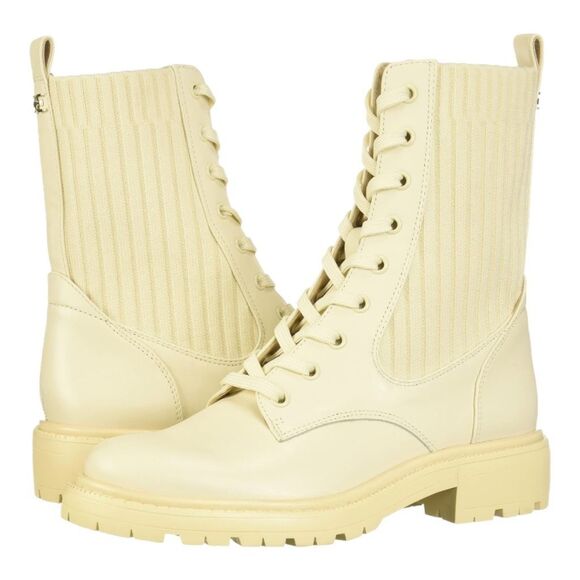 Sam Edelman Lydell Ivory Combat Boots 8.5 New - Picture 1 of 8